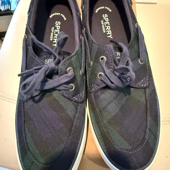 Sperry Pier Boat Shoe Size 8.5 Plaid New in Box - Picture 2 of 5